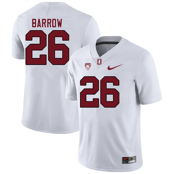 Men #26 Brendon Barrow Stanford Cardinal College Football Jerseys Sale-White